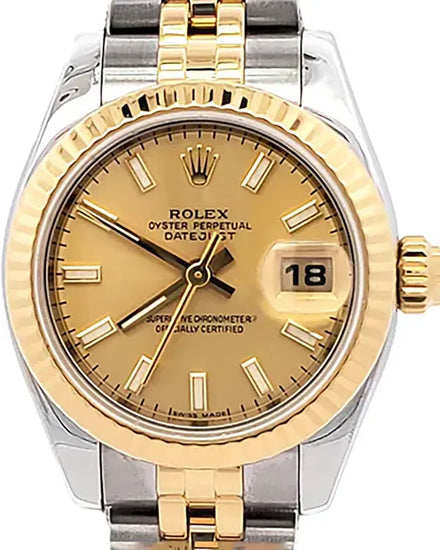 Rolex Lady-Datejust 26MM Champagne Dial Two-Tone Jubilee Bracelet (179173)