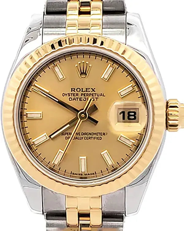 Rolex Lady-Datejust 26MM Champagne Dial Two-Tone Jubilee Bracelet (179173)