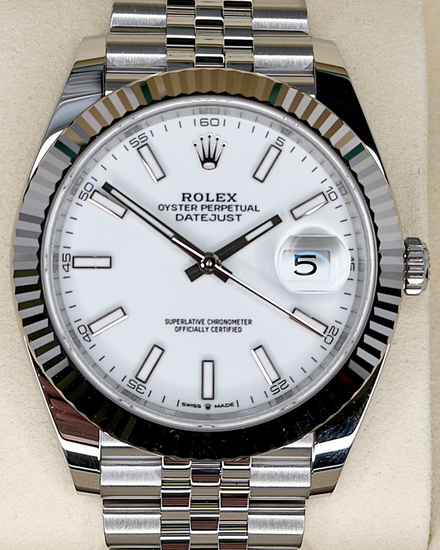 No Reserve - 2026 Rolex Datejust 41MM White Dial Jubilee Bracelet (126334)