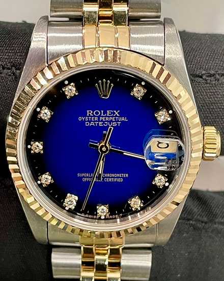 1998 Rolex Datejust 31MM Blue "Ombré" Dial Two-Tone Jubilee Bracelet (68273)