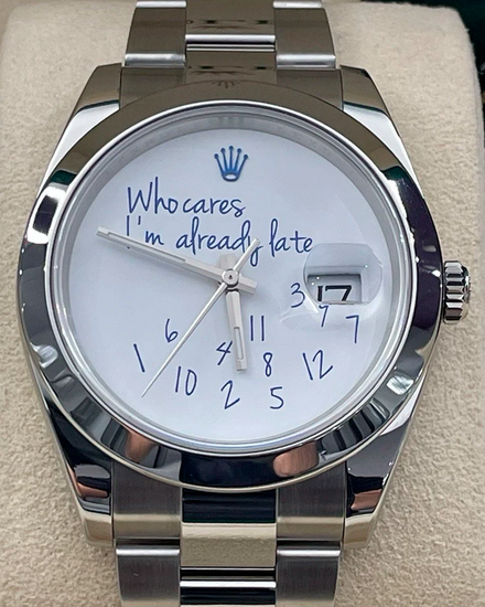 2023 Rolex Datejust 41MM Aftermarket "Who Cares" White Dial Oyster Bracelet (126300)