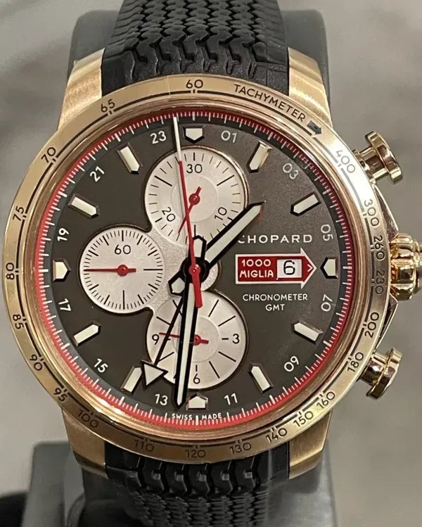Chopard Mille Miglia Chronograph GMT L. E. 44MM Grey Dial Rubber Strap (161292-5001)