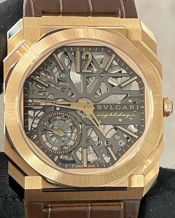 2022 Bvlgari Octo Finissimo 40MM Skeleton Dial Leather Strap (103667)