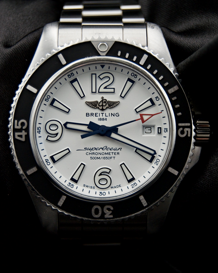 No Reserve - 2023 Breitling Superocean 42MM White Dial Steel Bracelet (A17366)