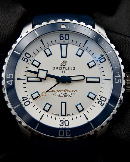 No Reserve - 2023 Breitling Superocean 42MM White Dial Rubber Strap (A17375)