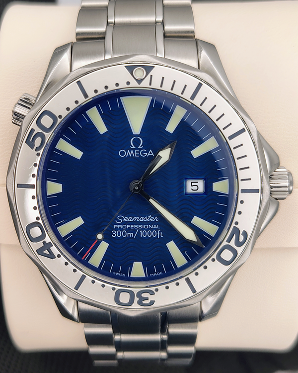 Omega Seamaster 41MM Quartz Blue "Electric" Dial Steel Bracelet (2265.80.00)