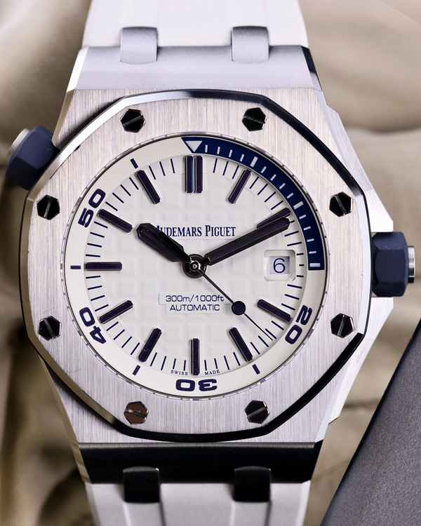 2020 Audemars Piguet Royal Oak Offshore Diver 42MM White Dial Rubber Strap (15710ST.OO.A010CA.01)