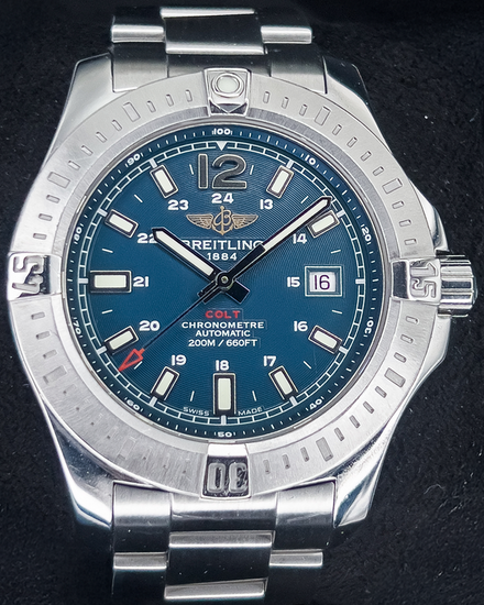 2015 Breitling Colt 44MM Blue Dial Steel Bracelet (A1738811/C906)
