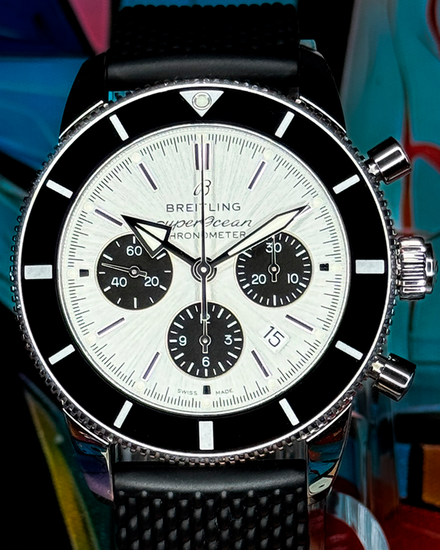 2023 Breitling Superocean Heritage B01 S.E. 44MM Silver Dial Rubber Strap (AB0162)