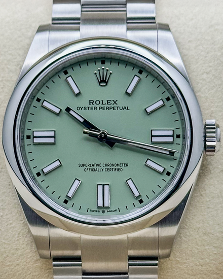 No Reserve - 2025 Rolex Oyster Perpetual 41MM Pistachio Dial Oyster Bracelet (134300)