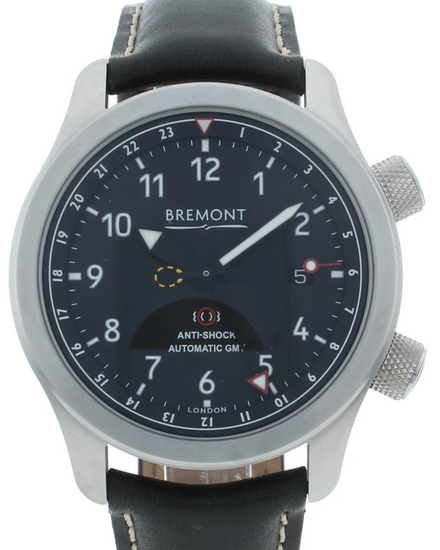 Bremont MB III GMT 43MM Black Dial Leather Strap (MBIII-BK-AN-S)