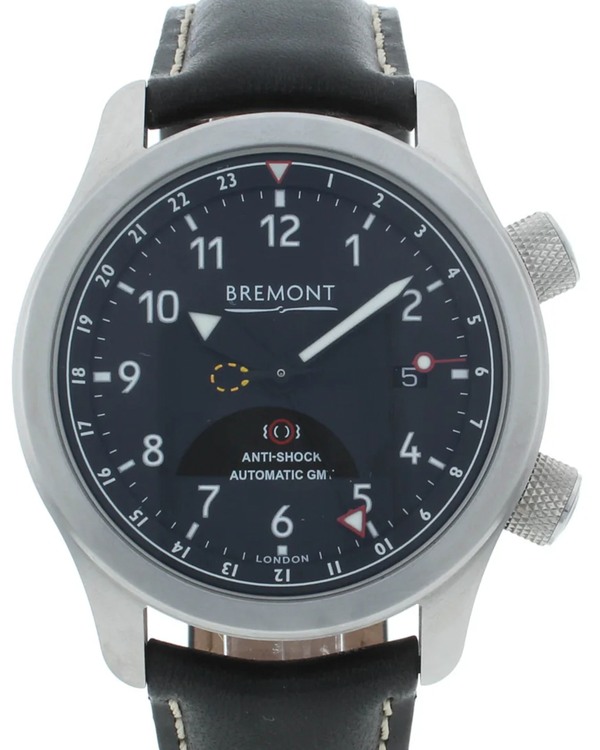 Bremont MB III GMT 43MM Black Dial Leather Strap (MBIII-BK-AN-S)