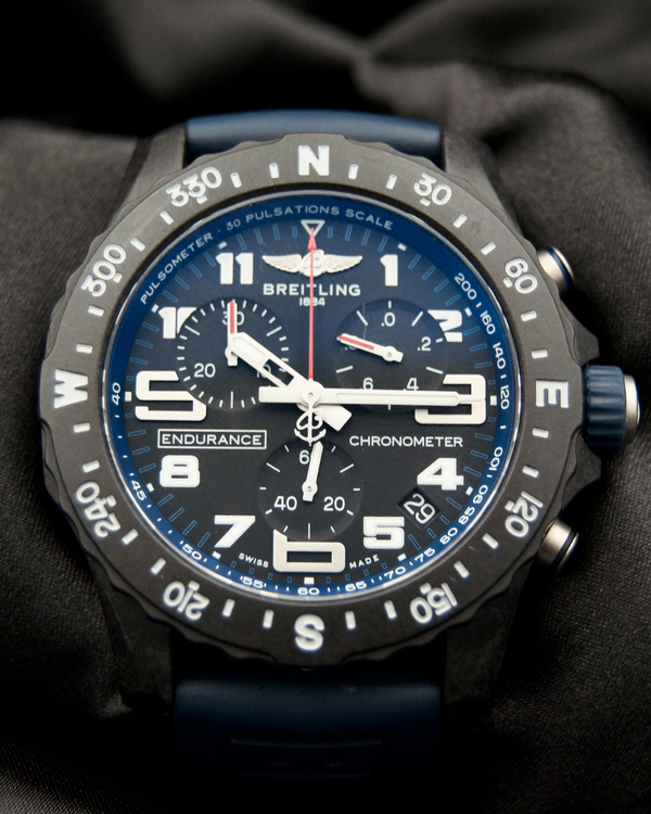 No Reserve - 2023 Breitling Endurance Pro 44MM Quartz Black Dial Rubber Strap (X82310)