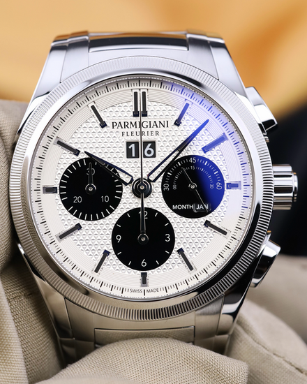 2023 Parmigiani Fleurier Tonda GT Chronograph 42MM Silver Dial Steel Bracelet (PFC906-0000140-B00182)
