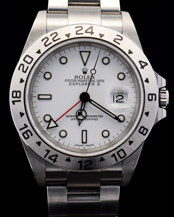 No Reserve - 2002 Rolex Explorer II "Polar" 40MM White Dial Oyster Bracelet (16570)