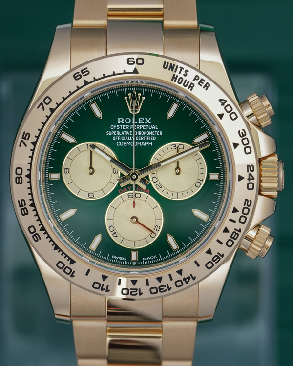 2026 Rolex Cosmograph Daytona 40MM Green "John Mayer" Dial Yellow Gold Oyster Bracelet (126508)