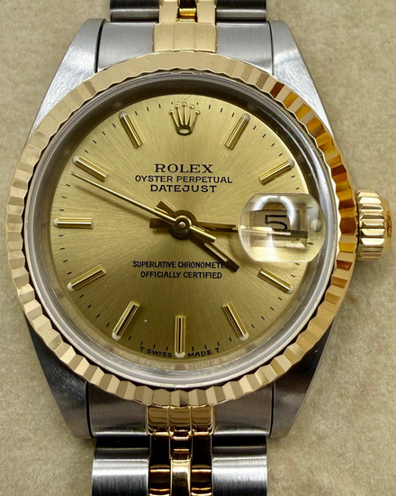 1991 (E Serial) Rolex Lady-Datejust 26MM Champagne Dial Two-Tone Jubilee Bracelet (69173)