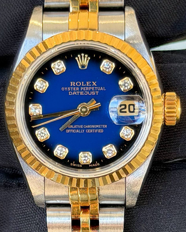 1994 Rolex Lady-Datejust 26MM Blue Vignette Dial Two-Tone Jubilee Bracelet (69173)
