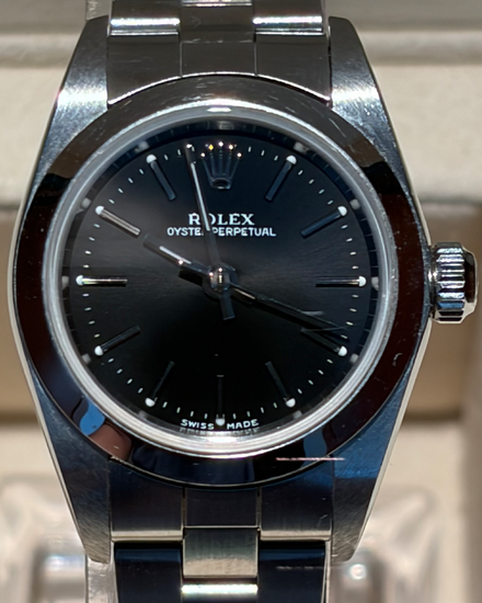 Rolex Oyster Perpetual 24MM Black Dial Oyster Bracelet (76080)
