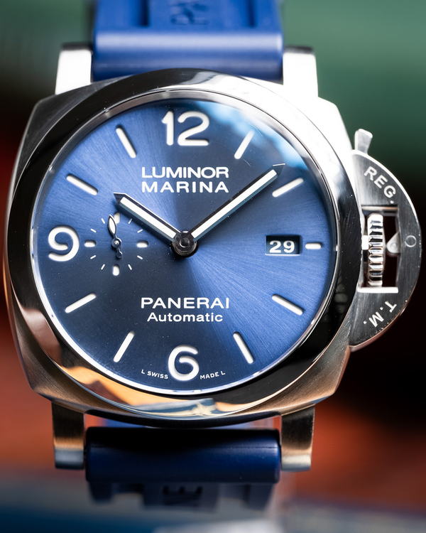 2021 Panerai Luminor Marina 44MM Blue Dial Rubber Strap (PAM01313)