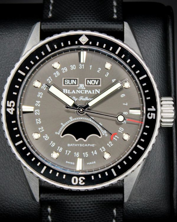 2022 Blancpain Fifty Fathoms Bathyscape 43MM Grey Dial Textile Strap (5054-1110-B52A)