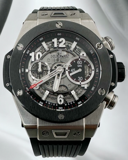 2018 Hublot Big Bang Unico 45MM Skeleton Dial Rubber Strap (411.NM.1170.RX)