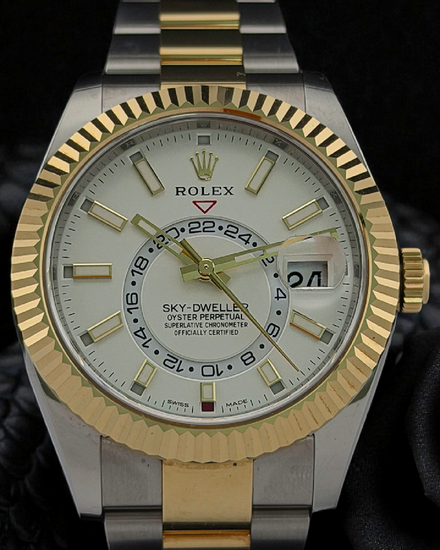 2019 Rolex Sky-Dweller 42MM White Dial Two-Tone Oyster Bracelet (326933)