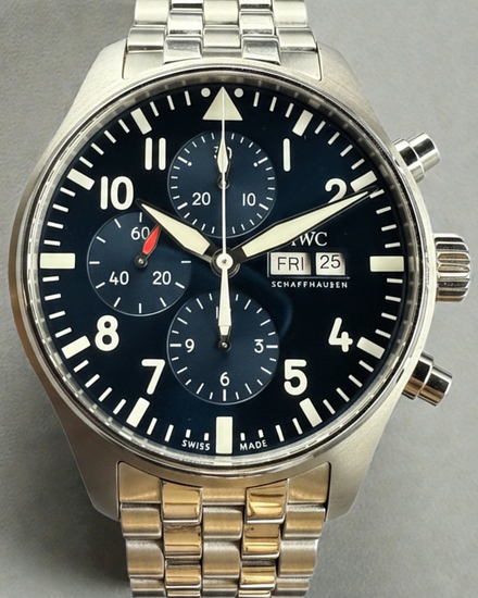 IWC Schaffhausen Pilot Chronograph "Le Petit Prince" 43MM Blue Dial Steel Bracelet (IW377717)