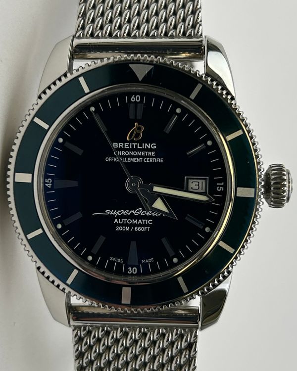 No Reserve - 2012 Breitling Superocean Heritage 42MM Black Dial Steel Bracelet (A1732136/BA61)