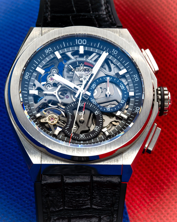 2018 Zenith Defy El Primero 21 44MM Skeleton Dial Leather Strap (95.9000.9004/78.R582)