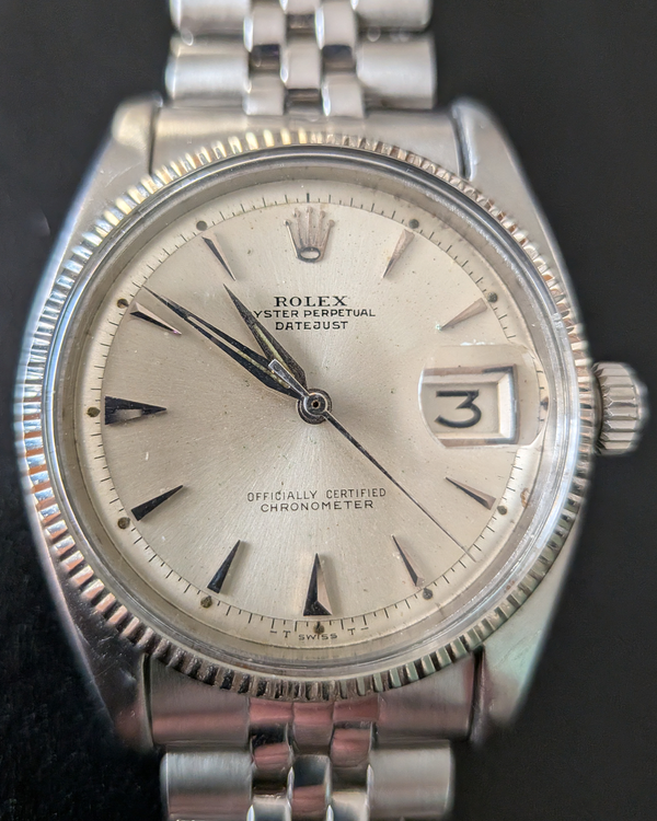 1955 Rolex Datejust 36MM Silver "Pie Pan" Dial Jubilee Bracelet (6305)