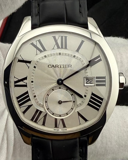 No Reserve - Cartier Drive De Cartier 40MM Silver Dial Aftermarket Leather Strap (WSNM0004)