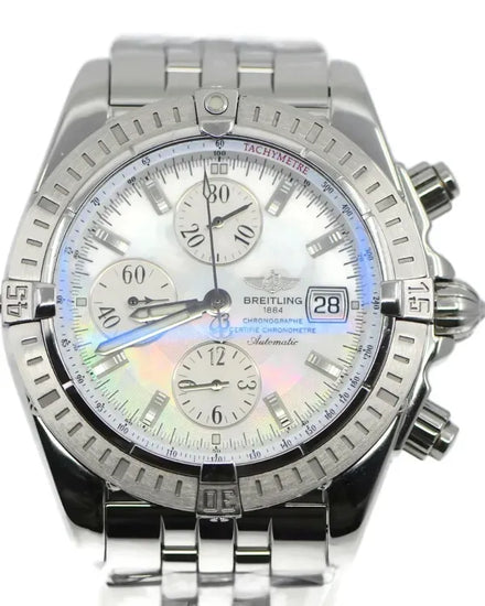 Breitling Chronomat Evolution 44MM Mother of Pearl Dial Steel Bracelet (A13356)
