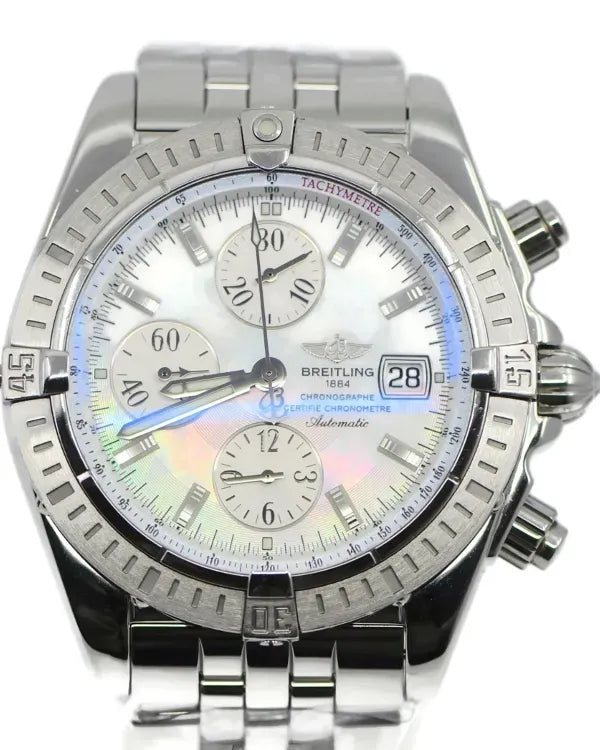 Breitling Chronomat Evolution 44MM Mother of Pearl Dial Steel Bracelet (A13356)