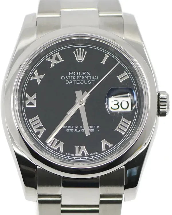 Rolex Datejust 36MM Black Dial Oyster Bracelet (116200)