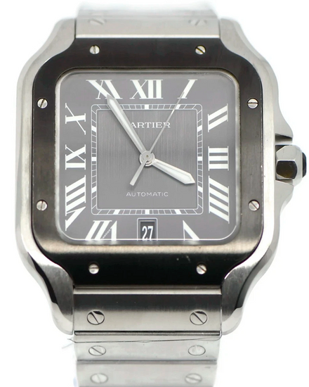 Cartier Santos De Cartier 40MM Grey Dial Steel Bracelet (WSSA0037)