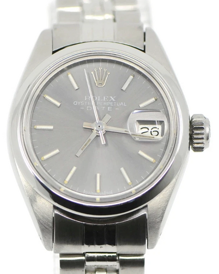 Rolex Oyster Perpetual Lady Date 26MM Grey Dial Jubilee Bracelet (6916)