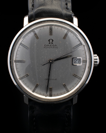 Omega De Ville 34MM Silver Dial Aftermarket Leather Strap (166.033)