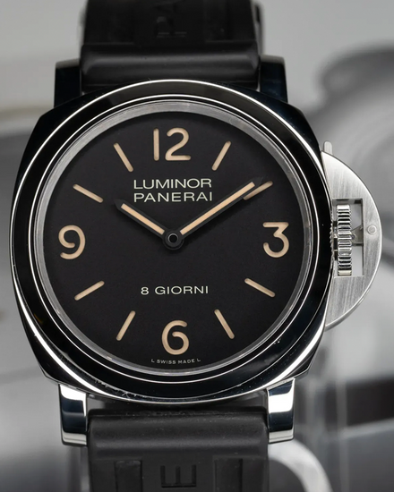 Panerai Luminor 8 Giorni 44MM Black Dial Rubber Strap (PAM00914)