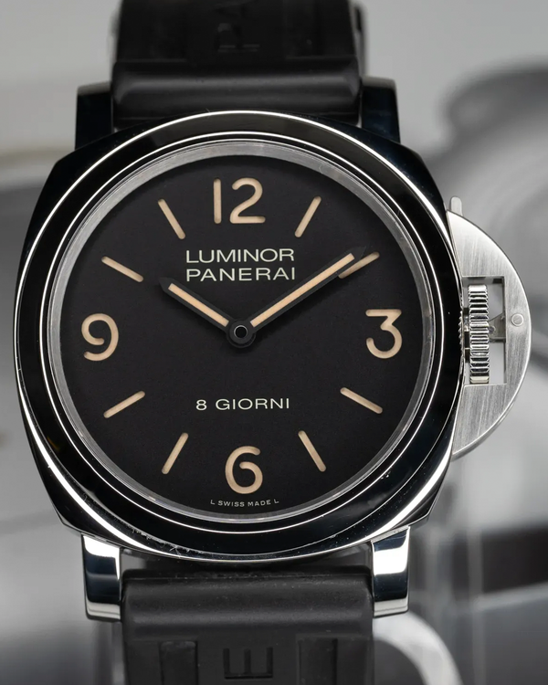 Panerai Luminor 8 Giorni 44MM Black Dial Rubber Strap (PAM00914)