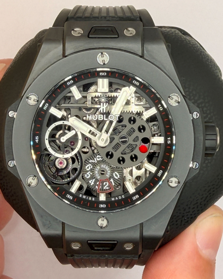 2018 Hublot Big Bang "Meca-10 Black Magic" 45MM Skeleton Dial Rubber Strap (414.CI.1123.RX)