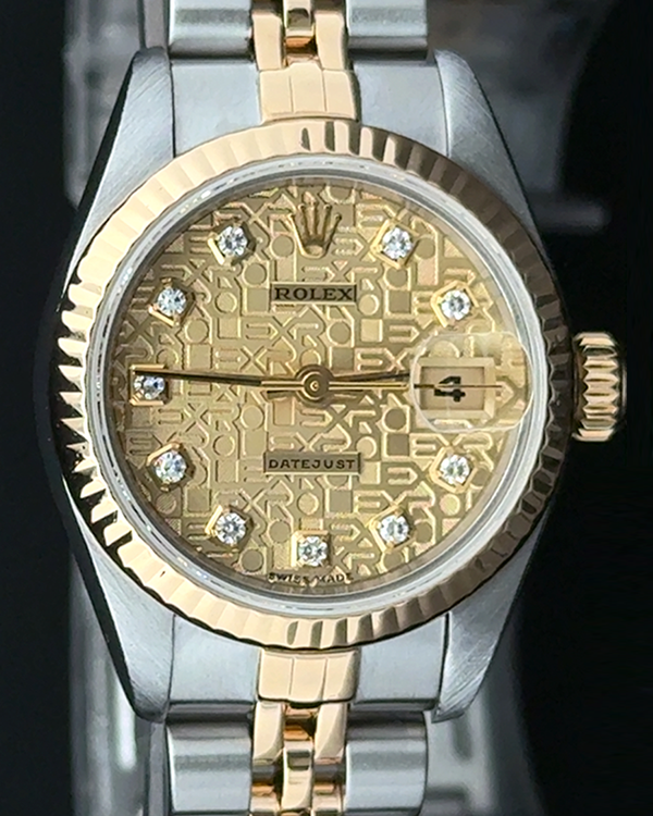 1999 Rolex Lady-Datejust 26MM Champagne "Jubilee Motif" Dial Two-Tone Jubilee Bracelet (79173)