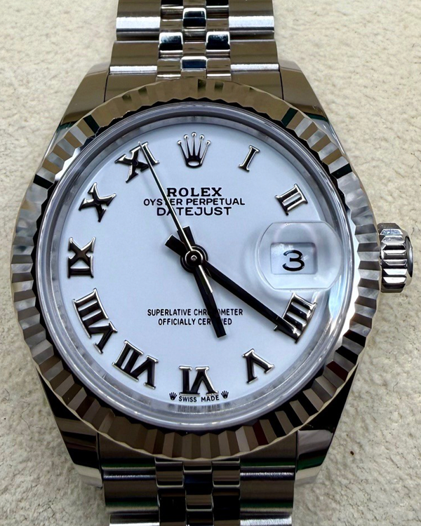 2024 Rolex Lady-Datejust 28MM White Dial Super Jubilee Bracelet (279174)
