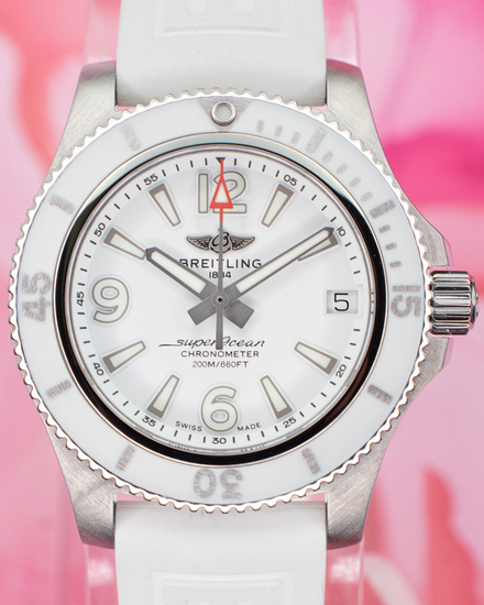 2023 Breitling Superocean II 36MM White Dial Rubber Strap (A17316)