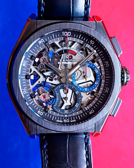 2021 Zenith Defy El Primero 21 Ceramic 44MM Skeleton Dial Leather Strap (49.9000.9004/78.R582)