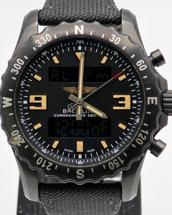 2016 Breitling Chronospace Military 46MM Quartz Black Dial Textile Strap (M7836622/BD39)