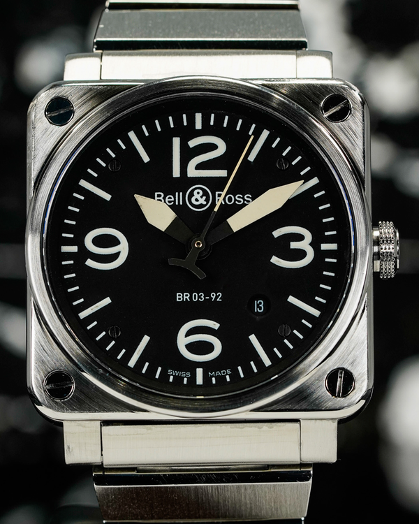 No Reserve - Bell & Ross BR 03 92 42MM Black Dial Steel Bracelet (BR03-92-S-01927)