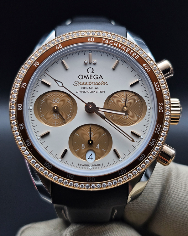 2021 Omega Speedmaster 38MM Capuccino Dial Rubber Strap (324.28.38.50.02.002)