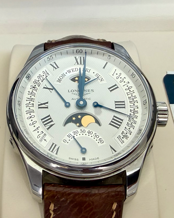 Longines Master Collection 44MM Silver Dial Aftermarket Leather Strap (L2.739.4.71.6)