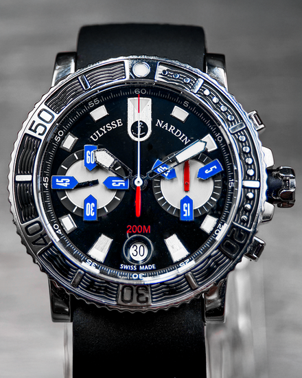 No Reserve - 2009 Ulysse Nardin Maxi Marine Diver 42.7MM Black Dial Rubber Strap (8003-102)